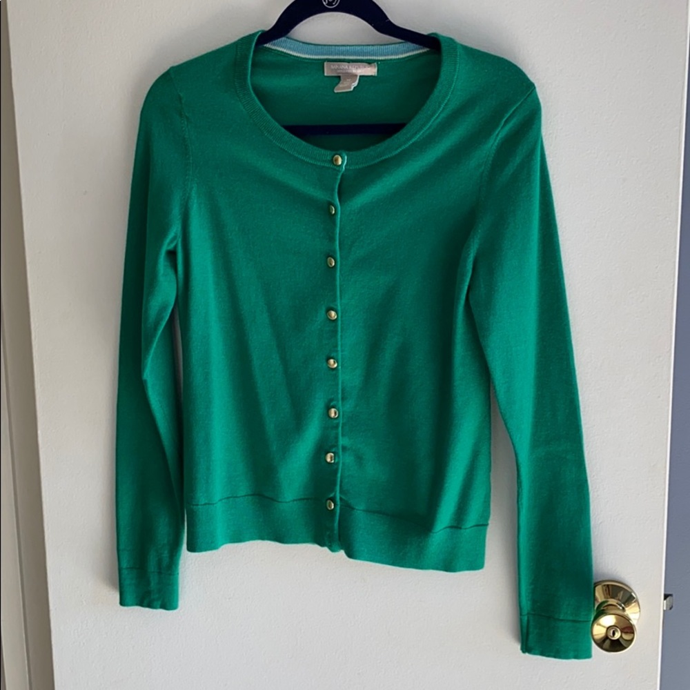 Extra Fine Merino Banana Republic Green Cardigan
